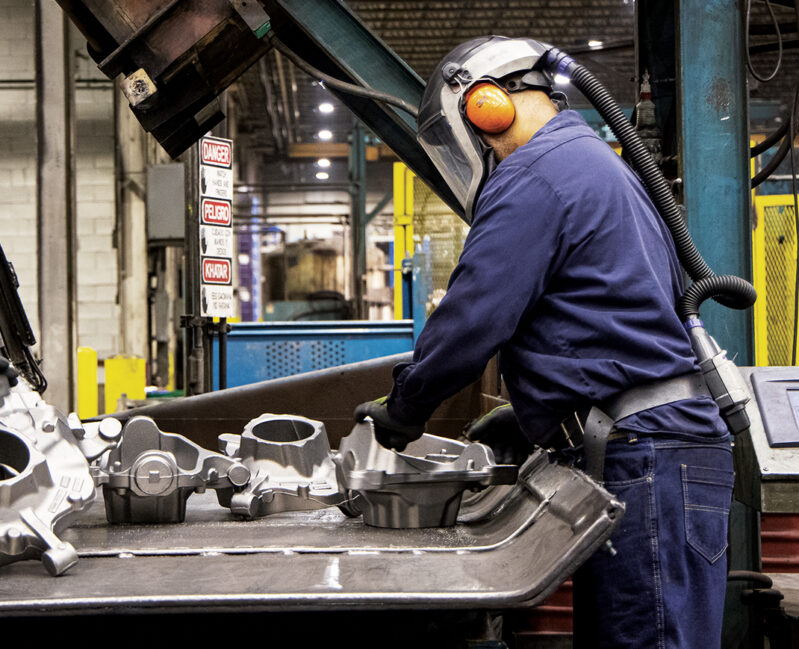 Man working at table