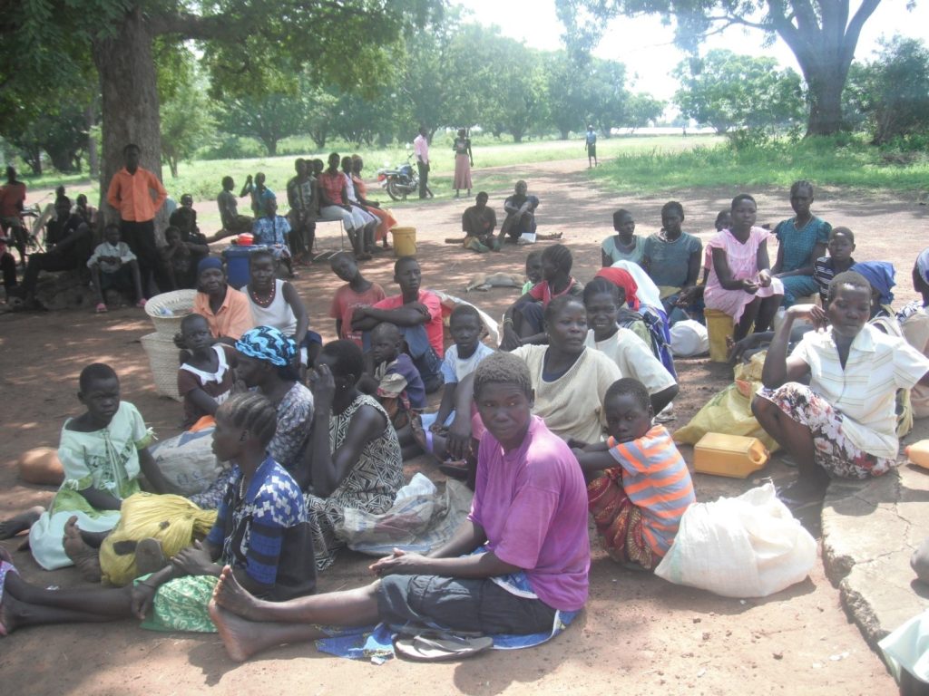 Internal Displaced Persons (IDPs) from Mundri East awaiting food distribution in Mundri West County